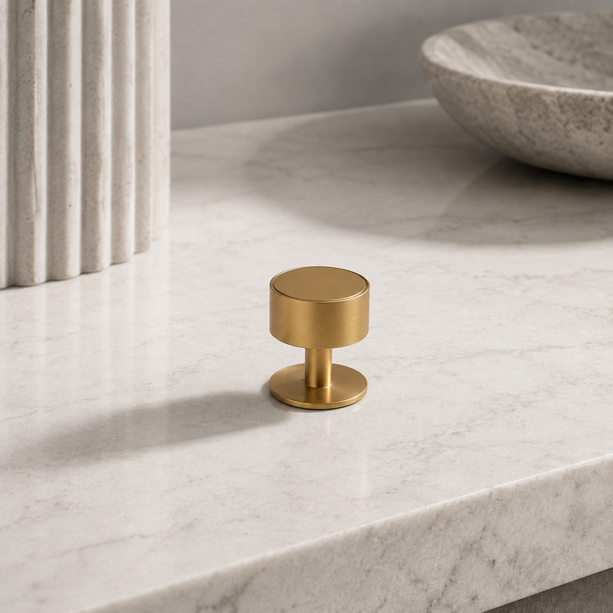 Gateau Cabinet Knob — Brushed Brass