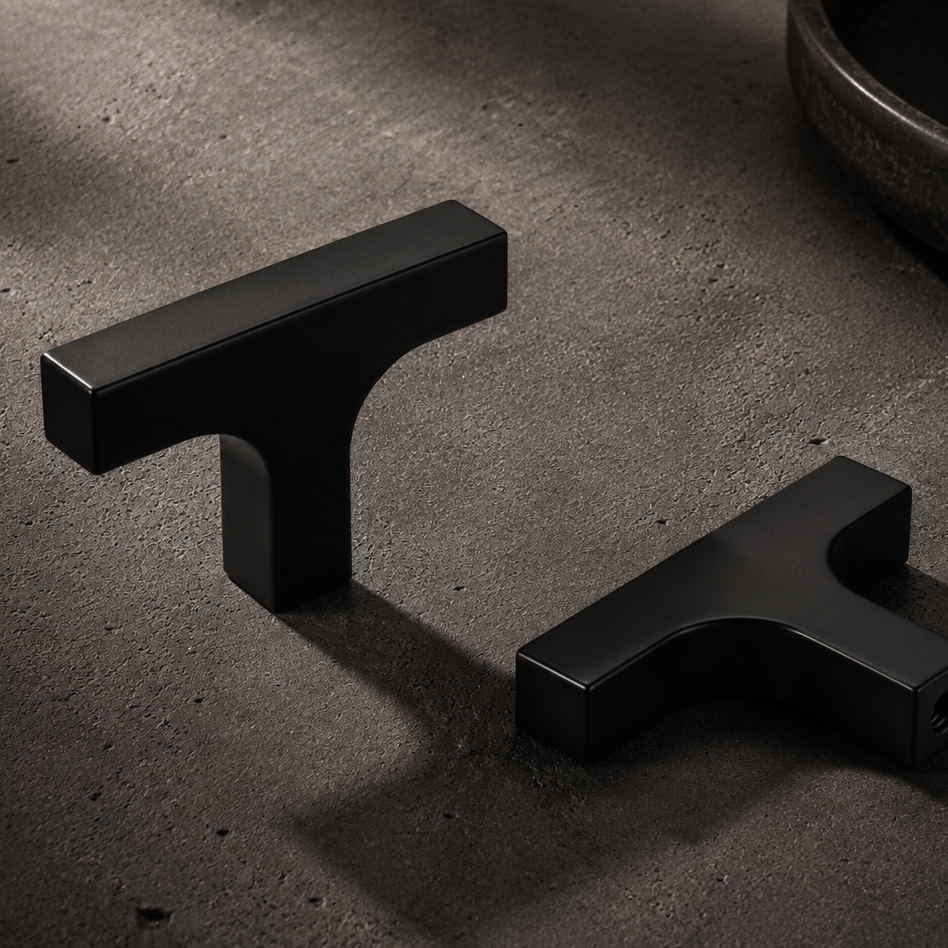 Square T-Bar Knob — Matte Black