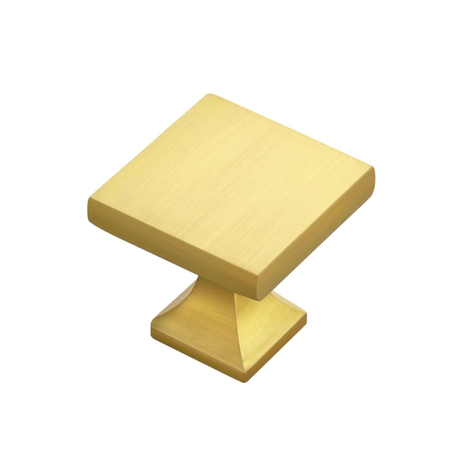 Plateau Square Knob — Brushed Brass