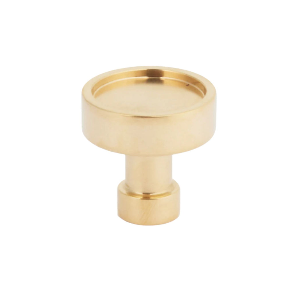 Nolan Recessed Knob — Unlacquered Brass