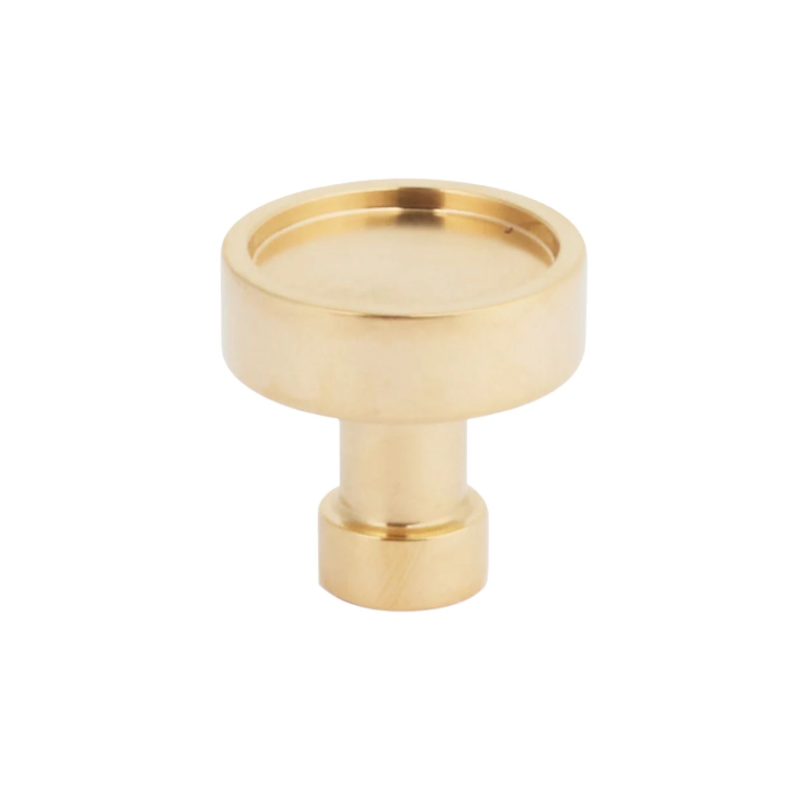 Nolan Recessed Knob — Unlacquered Brass
