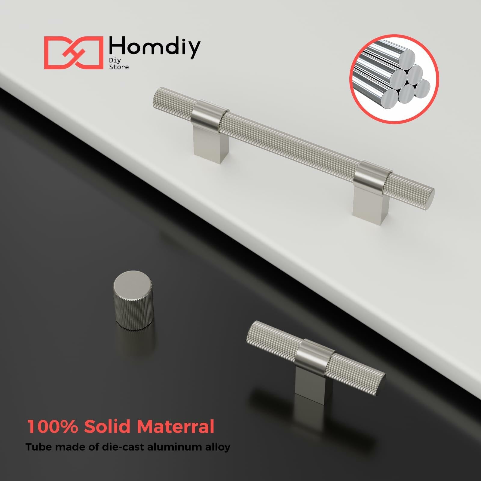 Knurled Bar Pull — Satin Nickel