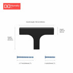 Square T-Bar Knob — Matte Black