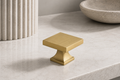 Plateau Square Knob — Brushed Brass
